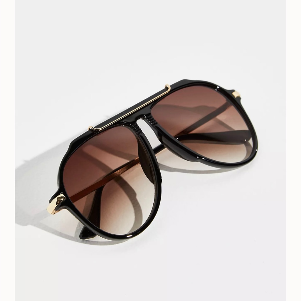 Free People Ventura Oversized Aviator Sunglasses